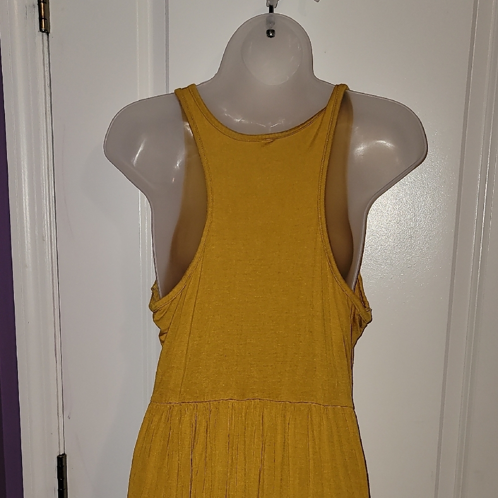 Elegant Mustard Yellow Maxi Dress Sz: XL - Picture 6 of 6